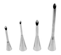 Yocimango Cream puff icing pipe nozzle head Cream puff cake decoration tool is suitable for small pastries, puffs, cakes (silver)-4cps