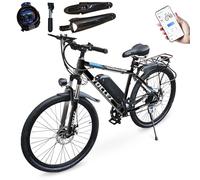 yocles Electric Bike, 26'' Ebike Electric Bicycle with Removable Battery 36V7.8Ah, E-Mountain Bikes for Adults Men, Commuter Bike with 7 Speed, LCD Display, APP Control, 250W Motor, Anti-Theft(Black)