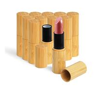 YOCOMEY 12Pcs Bamboo Empty Lipstick Tubes, Refillable 5.5g DIY Lip Balm Tube Containers with Plastic Inner, Cosmetic Lipstick Lip Gloss Deodorant Case Holder For Women Girls Makeup, Black
