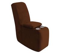 YOCOVER Velvet Center Console Cover for Recliner Sofa Slipcover, 2-Piece Stretch Storage Console Cover Reclining Sofa Cup Holders Cover Soft, Washable (coffee)