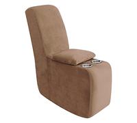 YOCOVER Velvet Center Console Cover for Recliner Sofa Slipcover, 2-Piece Stretch Storage Console Cover Reclining Sofa Cup Holders Cover Soft, Washable (sand)