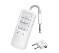 YOCOWOCO Airplane Bluetooth Transmitter Receiver for 2 Headphones, White | Wireless Audio Adapter for Plane, TV, Gym, Travel, Compatible with 3.5mm Aux Jack on Car and Home Stereo