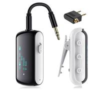 YOCOWOCO Bluetooth 5.2 Transmitter Receiver for 2 AirPods/Headphones | Flight Bluetooth Adapter for Airplane, TV, Gym with a 3.5mm Audio Jack, Wireless BT Receiver with Mic for Car/Home Stereo
