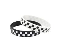 Yocoyee 2pcs Black White Simple WWJD Silicone Rubber Bracelets Band Cool Hiphop Sport Wristband Bracelet for Women and Men Jewelry-Racing