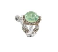 Yocoyee Turtle Rings Green Gemstone Crystal Big Chunky Animal Band Knuckle Middle Finger Ring for Women Men, 8 UK, Zinc, No Gemstone