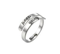 Yocoyee You are My Sunshine Finger Ring Engraved Inspirational Open Adjustable I am Enough Stars Statement Rings Gifts, Stainless Steel, No Gemstone