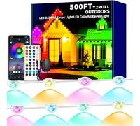 Yocrostar - 500ft Outdoor Permanent Lights, Smart RGB LED Light, Christmas Light, IP67 Remote Control, Waterproof, Eternity Eaves Lighting for Halloween, House