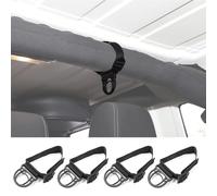 YOCTM Black Roll Bar Coat Hanger Clothes Hook Compatible with 1997-2025 Jeep Wrangler TJ JK JL JT Unlimited Rubicon Sport Sahara Rubicon Sport Utility 4/2-Door Interior Parts Accessories (Pack of 4)