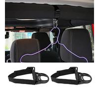 YOCTM Roll Bar Coat Hanger Clothes Hook Compatible with Jeep Wrangler JL JT TJ JK JLU Sports Sahara Freedom Rubicon X & Unlimited 1997-2025 Black Interior Parts Accessories (Pack of 2) (Black)