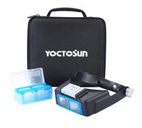 YOCTOSUN Headband Magnifier with 4 Lenses, 4 LED Lights and Storage Case, Magnifying Glasses with Light for Close Work, Hands Free Head Magnifying Visor for Hobby, Jewelers, Crafts