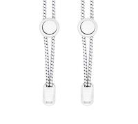 YOCZOX Elastic Lock Shoelaces with Reflective Threads, 3mm Running Triathlon Shoelaces, Easy Fit, More Comfortable, No-tie Speed Lock Laces, 120CM, White