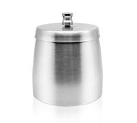YOCZOX Windproof Ashtray, Stainless Steel Floor Standing Ashtray with Lid, Unbreakable Cigarette Ash Holder with Non-Slip Base for Outdoor Home Office, Easy to Clean - 1000ML