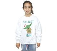 Yoda Best Mum Sweatshirt Star Wars White 5-6 Years