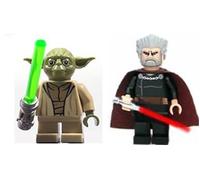 Yoda & Count Dooku (Clone Wars) - LEGO Star Wars Figures with Lightsabers by LEGO