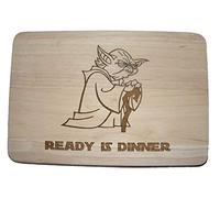YODA Star Wars Ready is Dinner Wood Chopping Cutting Cheese Board Place MAT Wooden Baking (Premium Hardwood 30x20x1.5 cm)