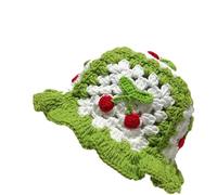 YODAOLI Strawberry Shortcake Hat, Strawberry Shortcake Hat for Women, Strawberry Crochet Bucket Hat, Strawberry Crochet Hat (Cherry-C,Free Size)