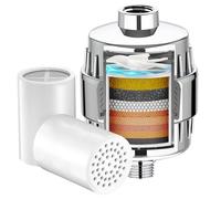Yodel Shower Filter 2 Cartridge - Hard Water Softener, 99% Removes Chlorine & Impurities, Improves Skin & Hair Condition, Universal Fit for Shower Heads,Chrome