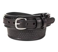 Yoder Leather Company Men's English Bridle Basketweave Ranger Belt, Black, 40
