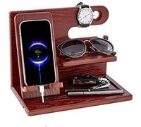 YODJEW Gifts for Men Christmas Bedside Organiser -Wood Bedside Organiser Birthday Xmas Secret Santa Presents for Husband Wife Anniversary Dad Birthday Nightstand Purse Father Graduation Male Idea