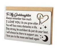 YODOCAMP Goddaughter Gifts from Godmother Godfather, Religious Wallet Card Birthday Graduation Wallet Insert Card Gift for Goddaughter New Believers, Christmas Communion Inspirational Note Card