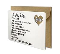 YODOCAMP Wife Gift from Husband, Anniversary Card for Women Wife Birthday Gift Romantic Valentines Day Christmas Gifts for Wife, Mini Love Note for Her to My Wife Engraved Wallet Card