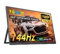 Yodoit 144Hz Portable Monitor 23.8", 1920×1080P FHD High Refresh Rate Screen with Kickstand, IPS Display with USB Type C Port and Built-in Speakers, Compatible with PC, Laptop, MacBook