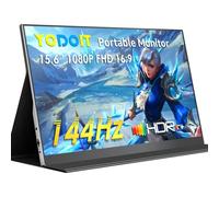 Yodoit 15.6" 144Hz Portable Monitor FHD 1920x1080P IPS Second External Display Laptop Screen Extender | USB-C & HDMI Connectivity, Built-in Speakers, with Smart Cover, for PC, Mac, PS, Xbox