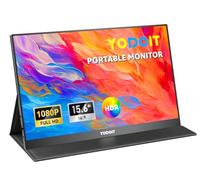 Yodoit Portable Monitor, 15.6" 1920×1080P FHD Screen IPS Display, USB-C & HDMI Connectivity, Built-in Speakers and Smart Cover, for Laptop/PC/Mac/PS3/4/5/Xbox