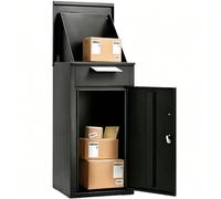 YODOLLA 2-in-1 Parcel Box, Lockable Outdoor Steel Parcel Delivery Box