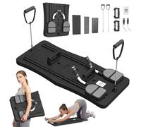 YODOLLA 5 in 1 Foldable Pilates Reformer Board with LED Counter, Multifunctional Exercise Equipment with Resistance Bands & Ab Roller, Portable Home Gym Workout Trainer for Women, Black