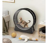 YODOLLA Large Cat Exercise Wheel, Indoor Detachable Carpeted Runway Treadmill with 43.3 Inch Running Wheels for Pet Cat - Black