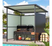 YODOLLA Outdoor Hardtop Grill Gazebo, Small Lean to BBQ Gazebo