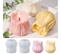 YODOYO Tulip Silicone Candle Molds Set of 2 - Silicone Candle Moulds for Floral Candles, Tealight Holders and Tulip Candle Holders for Wax, Plaster, Soap and Resin Decoration
