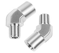 Yoebor 1/8" FNPT x 1/8" MNPT 304 Stainless Steel 45 Degree Street Elbow 2pc