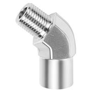 Yoebor Forged 316L Stainless Steel Pipe Fitting, 45 Degree Street Elbow, 1/8" NPT Male x 1/8" NPT Female (Pack of 1)
