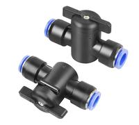 Yoebor Pneumatic Ball Valve 14mm OD Airline Switch Valve On-Off Valve Push to Connect Fitting (Pack of 2)