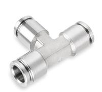 Yoebor Stainless Steel 304 Pneumatic Push to Connect Tee 1/2" OD x 1/2" OD x 1/2" OD 3-way Connector Tube Fitting 1pc