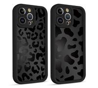 Yoedge 2 Pack Cute Leopard Phone Cases for iPhone 16 Pro Max Case 6.9", Black Cheetah Aesthetics Print Silicone Slim Soft Case for Women, Shockproof Cover Protective Funda Girls,for iPhone 16 Pro Max