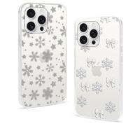 Yoedge 2 Pack Snowflake Bowknot Phone Case for Samsung Galaxy A13 5G 6.5" | Xmas Snowflake Bow Stars Stylish Design Clear Cases Shockproof Anti-yellowing Soft Silicone Phone Cover for Women Girls Funda