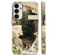 Yoedge Aesthetic Butterfly Collage Phone Case for Samsung Galaxy A55 5G 6.5", Forest Cottagecore Nature Trees Plants Mushrooms Pattern Cover Drop Protection Hybrid 2-Layer Hard Cases for Girls Boy
