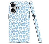 Yoedge Aesthetic Cheetah Phone Case for Samsung Galaxy S24 Plus 5G 6.7", Cute Leopard Panther Blue White Design Glossy Trendy Cases Soft TPU Hard PC 2-in-1 Layer Phone Cover for Women Girls Funda