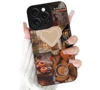 Yoedge Autumn Fall Pumpkin Phone Case for Samsung Galaxy A03s 4G 6.5" Heart | Autumn Heart Leaves Pumpkins Collage Design Cases Shockproof Full Camera Lens Soft Silicone Phone Cover for Girls Women Funda