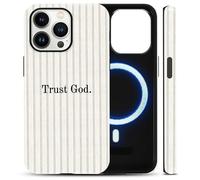 Yoedge Bible Verse Jesus Striped Magnetic Phone Case for Apple iPhone 14 Plus 6.7", God Gray Stripe Design for Girls Women Compatible with MagSafe 2-in-1 Layer Phone Cover