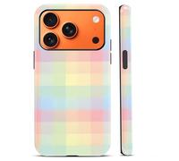 Yoedge Case for iPhone 17 Pro Max 6.9'', Cute Aesthetic Checkerboard Checkered Pattern Trendy Phone Case, Shockproof 2-in-1 Double Protective Cover for Women Girls Men, Macaron
