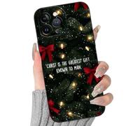 Yoedge Christmas Phone Case for Samsung Galaxy A03s 4G 6.5", Jesus Quote Xmas Christmas Tree Bow Stylish Design Cases Shockproof Full Camera Lens Soft Silicone Phone Cover for Girls Women