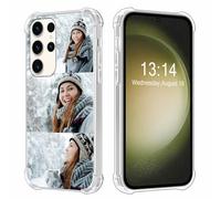 Yoedge Clear Personalised Phone Case for Samsung Galaxy A13 5G 6.5", 3 Image Photo Custom Design Flexible Four-Corner Airbag Silicone TPU Hard Back Rubber Shockproof Bumper Cover, for Girls Women