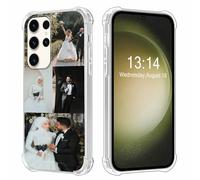Yoedge Clear Personalised Phone Case for Samsung Galaxy A13 6.6", 4 Image Photo Custom Design Flexible Four-Corner Airbag Silicone TPU Hard Back Rubber Shockproof Bumper Cover, for Girls Women