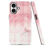 Yoedge Compatible for Samung Galaxy S25 Edge 5G 6.7" Cute Checkered Pink Ribbon Bow Phone Case, Aesthetic Lace Gingham Design for Girls Women Silicone Hybrid 2-Layer Glossy Phone Cover