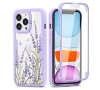 Yoedge Compatible with Samsung Galaxy A22 5G Case 6.6 inch, 360° Full Body Shockproof Protective Case with Built-in Screen Protector Silicone TPU Bumper Clear Stylish Design Cover, Lavender