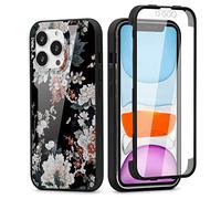 Yoedge Compatible with Samsung Galaxy A22 5G Case 6.6 inch, 360° Full Body Shockproof Protective Case with Built-in Screen Protector Silicone TPU Bumper Clear Stylish Design Cover, Flower